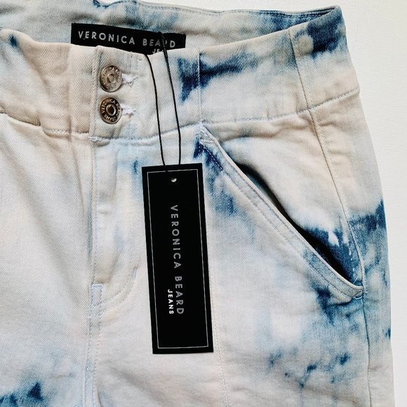 VERONICA BEARD KALLIE TIE DYE HIGH RISE STRAIGHT LEG JEANS - Picture 5 of 11